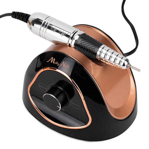 Lot de 12 machines à manucure et pédicure Molly Nails 68 W, noir et or, modèle M15, 45 000 tours/minute