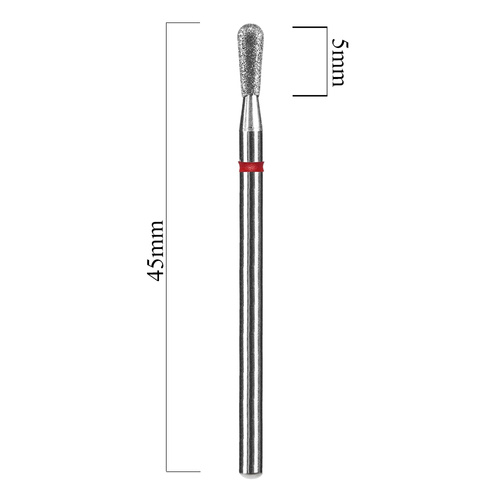 Fraise diamantée « allumette » rouge Staleks PRO Expert 2,3/5 mm