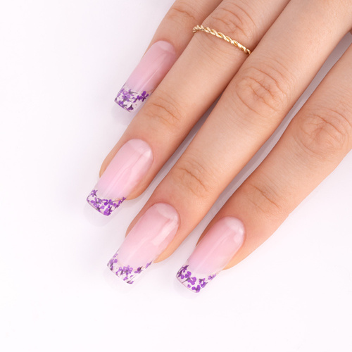 Suszone kwiaty do zdobień paznokci MollyLac Purple 5szt
