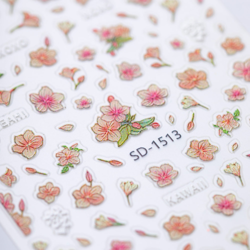 Adhesivos para uñas 5D con motivos florales SD-1513 MollyNails