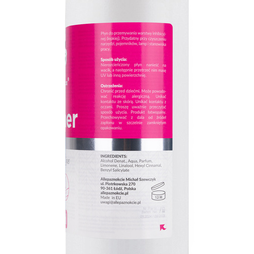 10+1gratis Cleaner zapachowy do przemywania warstwy dyspersyjnej Allepaznokcie Perfume Line 1000 ml