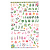 Thin self-adhesive nail stickers with flamingo plants F561