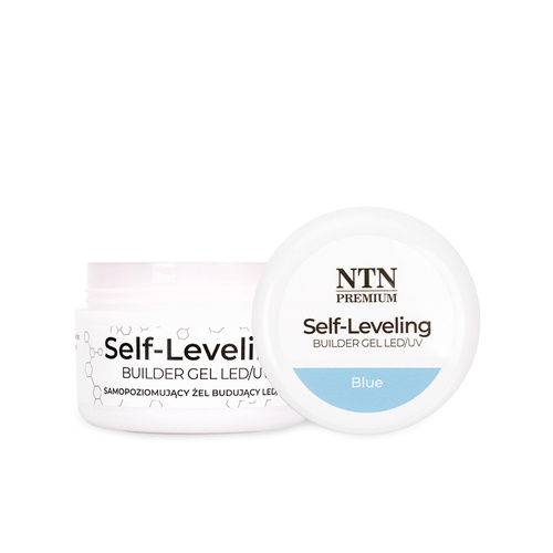 10 + 1 gratis. Gel de construcción autonivelante, duro y de densidad media, NTN Premium Blue, sin HEMA ni Di-HEMA, 15 g