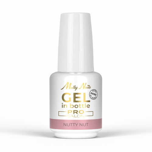 10+1 gratis Gel modellante in flacone con pennellino Gel in Bottle Molly Nails Pro Salon Nutty Nut senza HEMA/Di-HEMA 15 g