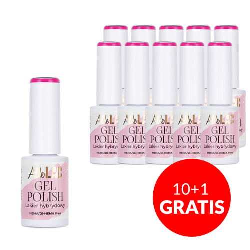 10 + 2 gratuits - Vernis hybride LED/UV Gel Polish Édition limitée Pinks PI29 Amaranth AlleLac sans HEMA/Di-HEMA, 6 g