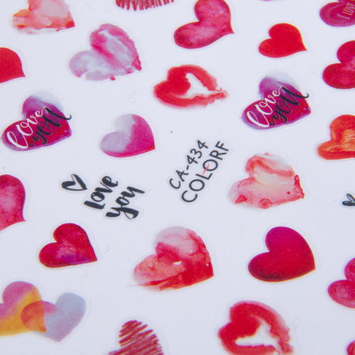Autocollants pour ongles fins et autocollants sur le thème de la Saint-Valentin CA-434