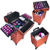 Valigetta da trucco XXXL 4 in 1 con ruote girevoli a 360 gradi - Diamond 3D rose golden (finiture color oro rosa)