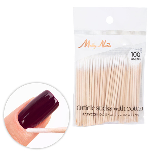 Bastoncini per l'igiene in legno Molly Nails, 7 cm, 100 pezzi