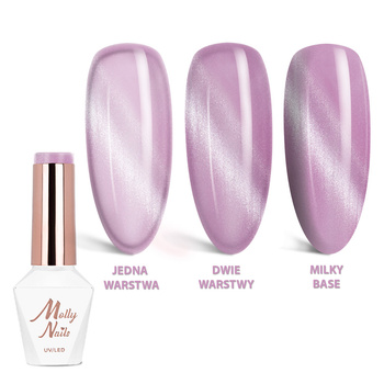 Магнітний гібридний лак з ефектом «котяче око» Cat Eye Crystal Water від MollyNails, без HEMA/Di-HEMA, 8 г, № 167