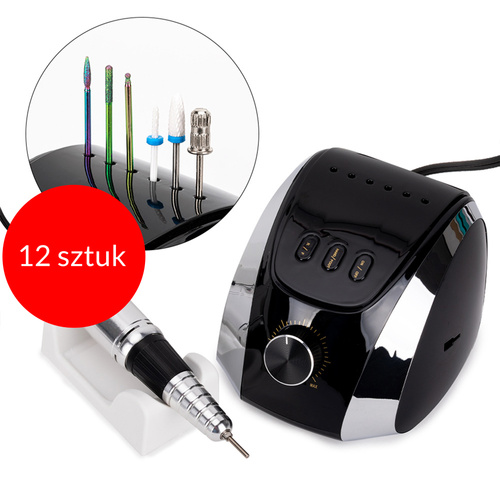 12sztuk Frezarka do manicure i pedicure 68W No Name srebrna silver M13 35 000 obrotów