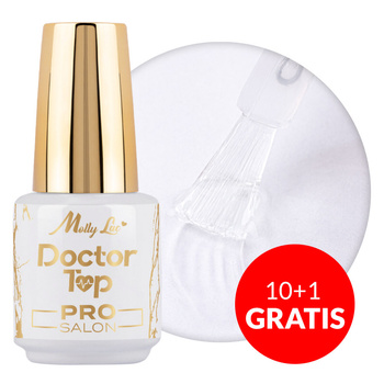 10+1gratis Top nabłyszczający samoregenerujący no wipe bez przecierania Doctor Top Pro Salon MollyLac Clear 15g