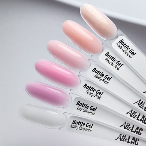 Żel do paznokci w butelce z pędzelkiem Bottle Gel AlleLac Peachy Pink 15g
