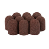 Capuchones abrasivos para pedicura con interior de algodón, 16 mm, grano 60, marrones, AlleMed, 10 unidades
