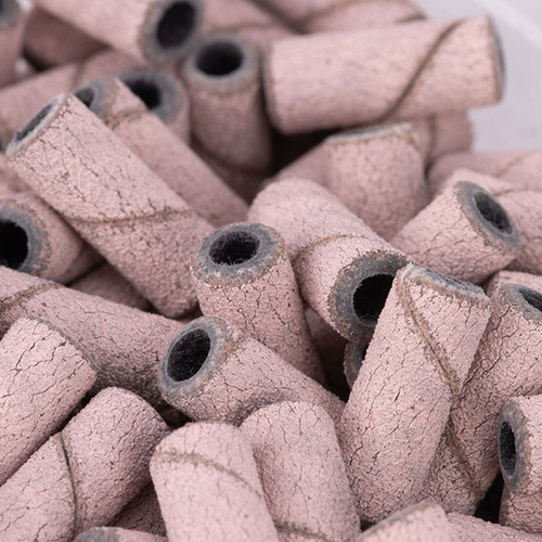 Manicure and pedicure caps, mandrels, abrasive caps, mini cylinder 3mm, 240 grit, pink, 50 pcs.