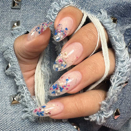 Fleurs séchées pour la décoration des ongles MollyLac White, 5 pièces