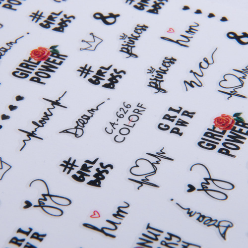 Adhesivos finos para uñas con motivos de San Valentín CA-626