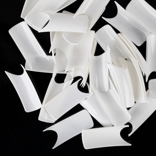 White tips without pockets, size 4, 60 pieces.