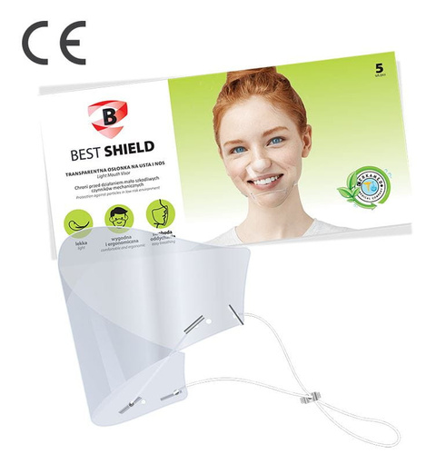 Mini maschera cosmetica Best Shield trasparente e antiappannamento per bocca e naso, confezione da 5 pezzi