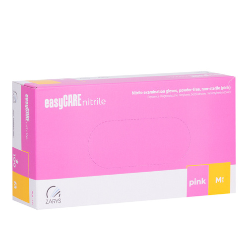 10 Stück Easycare Nitril-Einweghandschuhe für Diagnose und Schutz, Größe M, rosa, 100 Stück