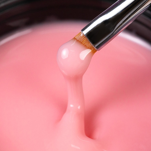Budujący żel samopoziomujący twardy średniogęsty builder gel self leveling MollyNails Faded Pink HEMA/Di-HEMA Free 15 g