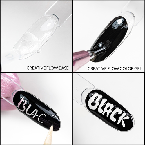 10 + 1 gratuit Creative Flow Color Gel - gel créatif pour NailArt permettant de réaliser des motifs fondants et délicats Molly Nails Navy Blue sans HEMA/Di-HEMA 5 g