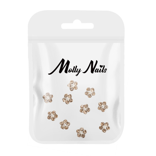 Ozdoby do paznokci kwiatki 3D Molly Nails K1125 10 szt
