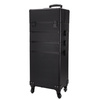 Trousse de toilette XXXL 4-en-1, valise de toilette à roulettes pivotantes à 360° - Noir uni avec finitions noires