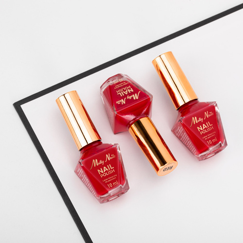 5+1gratis Lakier klasyczny Molly Nails Red Vinyl 10 ml