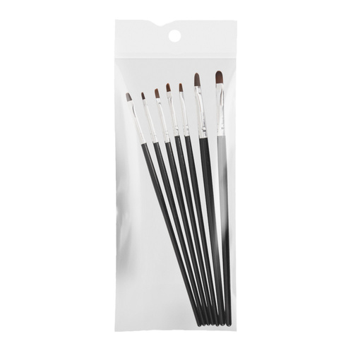 Set mit 7 ovalen schwarzen Gel-Pinseln