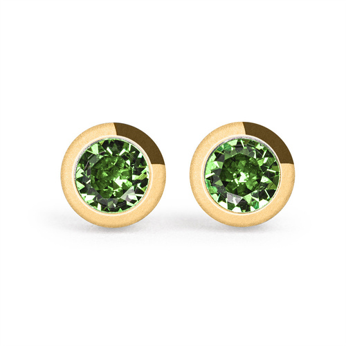 Kolczyki Studex Plus peridot w oprawie pełnej złote(r)