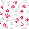 Adhesivos 3D para uñas con motivos florales de San Valentín CO-038