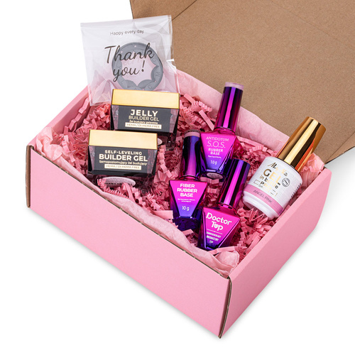 Molly Nails PRO MATCH SYSTEM 4+1 Clear 3 builder gels + base + Doctor Top 10g