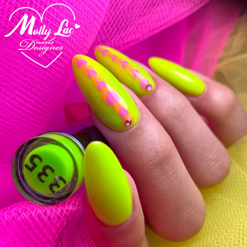 Lakier hybrydowy MollyLac Fancy Fashion Lemonade Neon 10g Nr 335