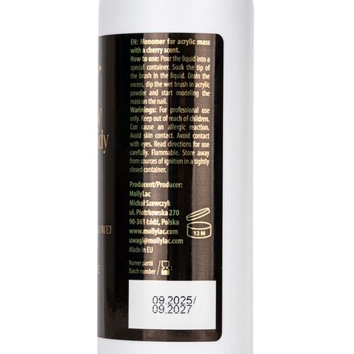 Liquid do akrylu monomer MollyLac Cherry Cherry Lady o zapachu wiśni 100 ml