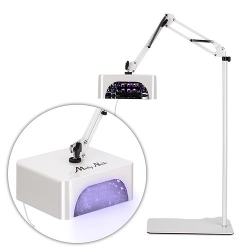 Дзеркальна лампа UV/LED 36 Вт Molly Nails для педикюру зі штативом, біла, V10, довжина кабелю 3 м