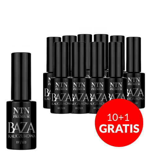 10+1gratis Baza średnio elastyczna kauczukowa Rubber Base NTN Premium Clear 5g