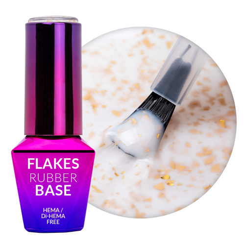 Mleczna baza kauczukowa ze złotymi płatkami Flakes Rubber Base Milk&Gold MollyLac HEMA/Di-HEMA Free 10 gram