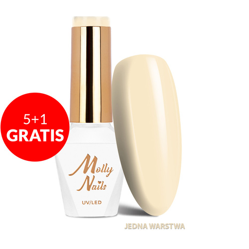 5+1gratis Lakier hybrydowy Molly Nails Glamour Women Lucky Jade Stone HEMA/Di-HEMA Free 8g Nr 1