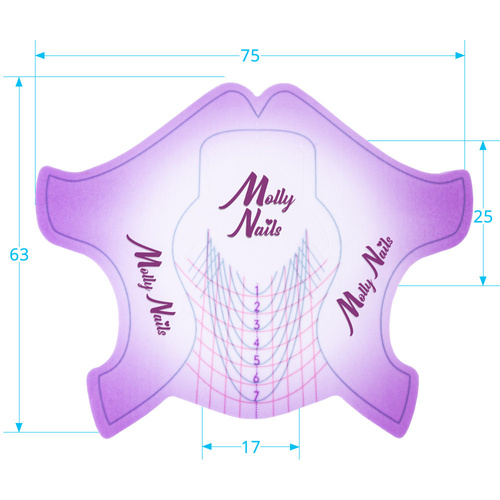 Molly Nails Flexible purple nail extension form templates, 200 pcs
