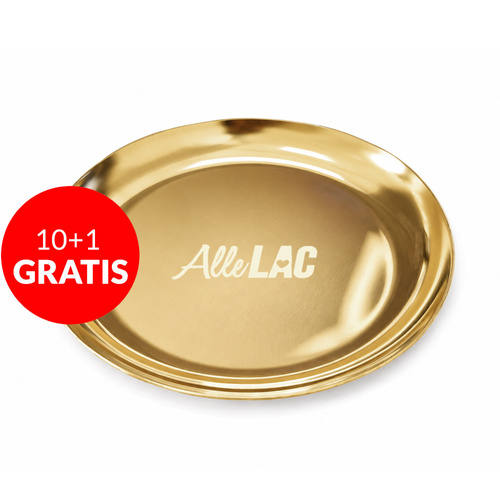 10+1 gratis: vassoio porta-utensili in metallo AlleLac, rotondo, dorato
