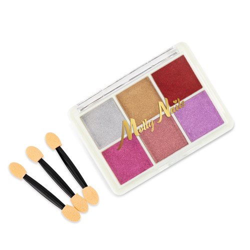 Nail powder with mirror effect, box of 6 colors, Molly Nails No. 4
