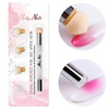 Pennello a doppia punta con spugna MollyNails per ombre e nail art, con strass bianchi