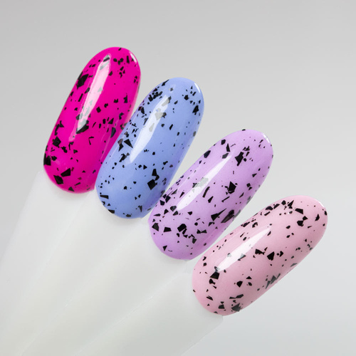 10 + 1 gratuit Jack Top Molly Nails sans essuyage avec des paillettes noires, sans HEMA/Di-HEMA, 10 g