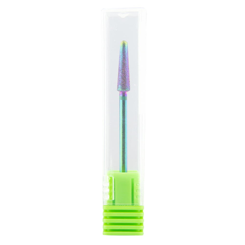 Fraise diamantée Unicorn arc-en-ciel cône arrondi vert n° 7