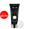 11 + 1 gratuit : Gel acrylique Polygel, gel de construction pour extension, AcrylGel Molly Nails, sans HEMA/Di-HEMA, Natural, 30 ml