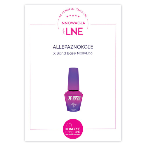 Baza wcierka baza zwiększająca przyczepność manicure pedicure X-Bond Base Molly Nails HEMA/Di-HEMA Free Clear 10 gram