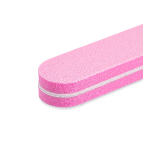 Lima pulidora para uñas recta, grano 180/240, rosa claro