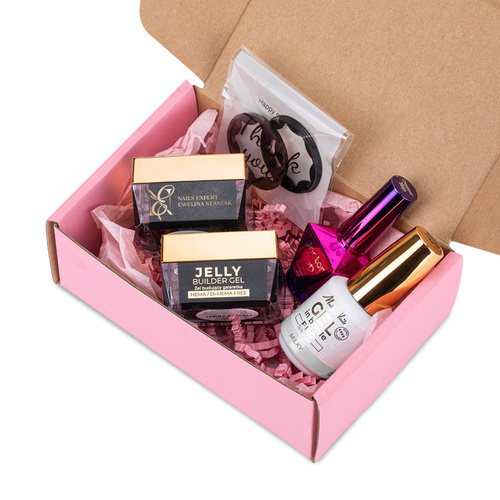 Molly Nails PRO MATCH SYSTEM 3+1 Angel Pink: 3 żele budujące + Doctor Top 10g