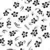 Dünne, selbstklebende Nagelsticker mit Blumenmotiv SWA20, schwarz
