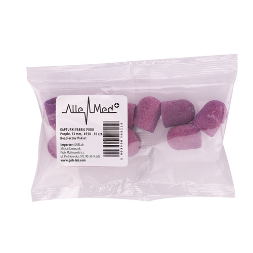 Pedicure-Kappen 13 mm, Körnung 150, 10 Stück, Fabric Podo AlleMed, Violett (Purple)
